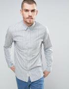 Selected Homme Shirt In Regular Fit With Candy Stripe And Back Yoke Detail - Cream