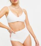 Asos Design Petite Recycled Mix And Match High Leg High Waist Bikini Bottom In White