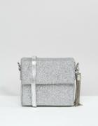 New Look Glitter Box Crossbody Bag - Silver