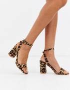 Raid Wink Block Heeled Sandals In Leopard-multi
