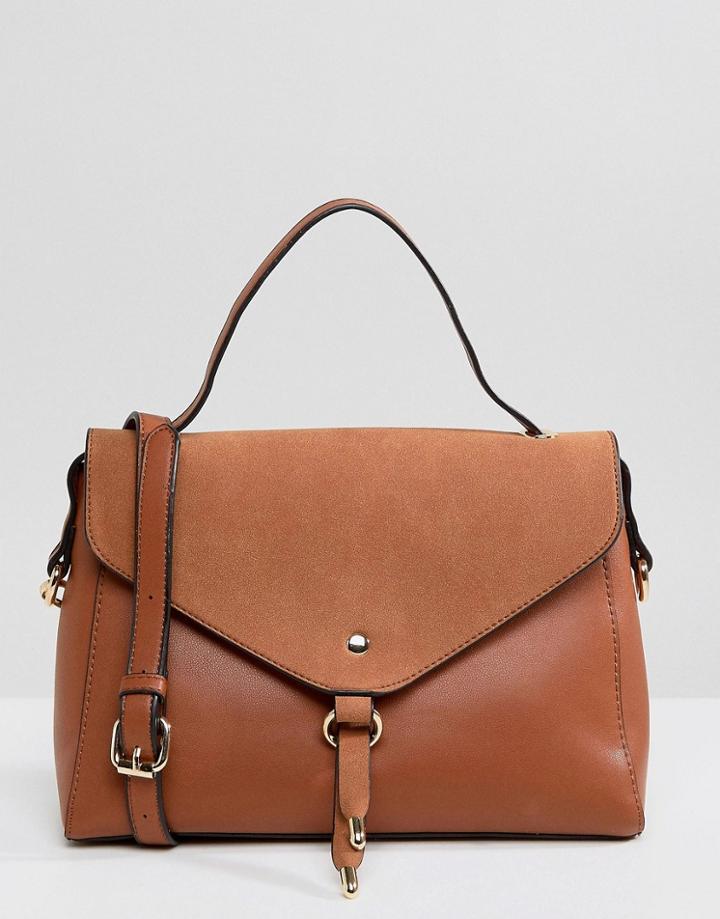 Melie Bianco Vegan Leather Shoulder Bag - Tan