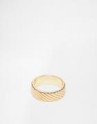 Asos Textured Ring In Gold - Gold