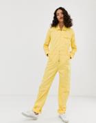 M.c. Overalls Zip Front Boilersuit In Sherbet Yellow - Yellow