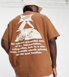 Deus Ex Machina Walk On Backprint Heavyweight T-shirt In Brown Exclusive To Asos