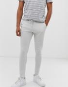 Asos Design Super Skinny Sweatpants In Light Gray - Gray