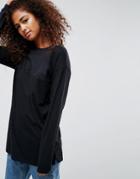 Asos Oversized Longline T-shirt - Black