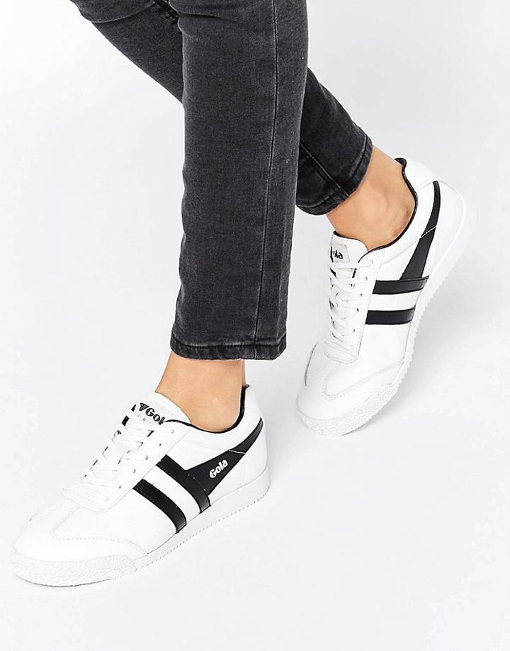 Gola Premium Leather Harrier Sneakers - White