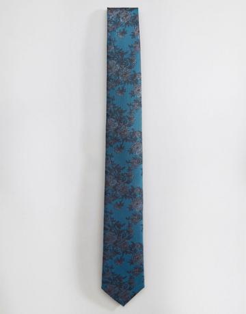 Noose & Monkey Floral Tie - Blue