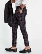 Asos Design Super Skinny Suit Pants With Tartan Plaid In Black