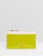 Ted Baker Patent Zipped Card Holder - Green