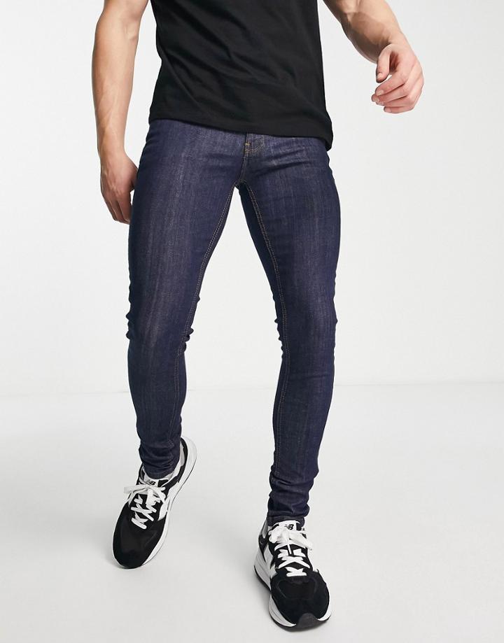 Criminal Damage Super Skinny Jeans In Dark Blue-black