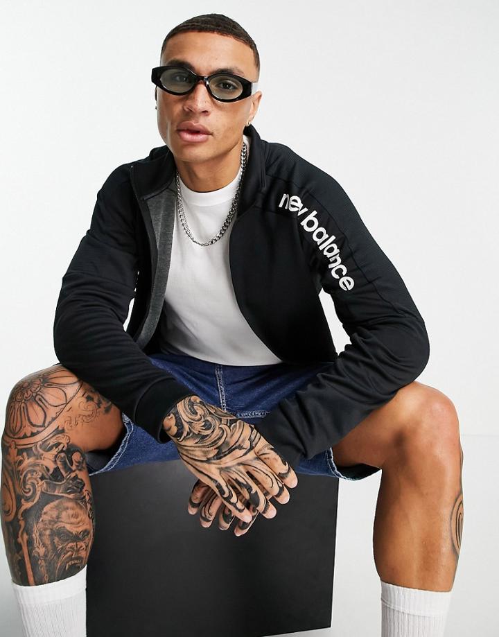 New Balance Training Tenacity Knit Zip-up Jacket In Black