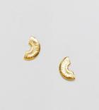 Asos Design Etched Semi Circle Studs In Gold Plated Sterling Silver - Gold