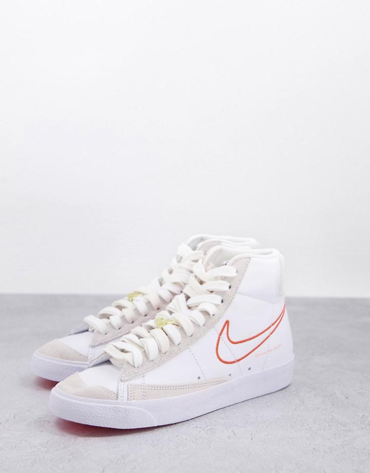 Nike Blazer Mid '77 Se S50 Sneakers In White/orange