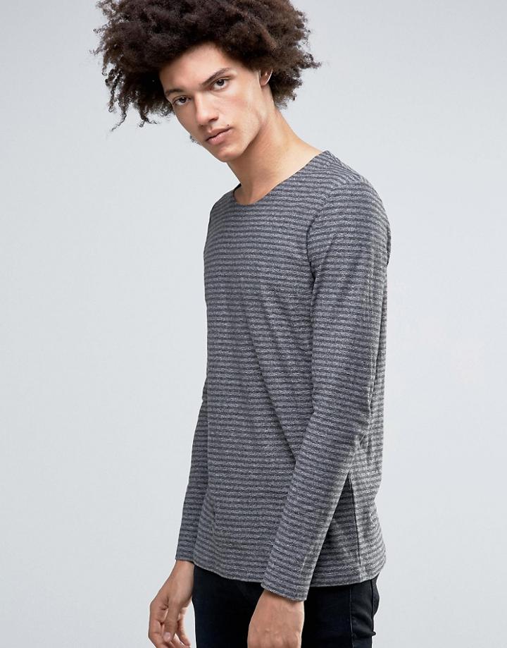 Minimum Neal Long Sleeve Top Stripe Marl - Gray