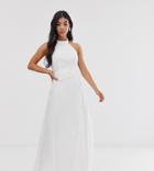 Asos Design Petite Maxi Dress With High Neck And Drape Waist Detail-multi