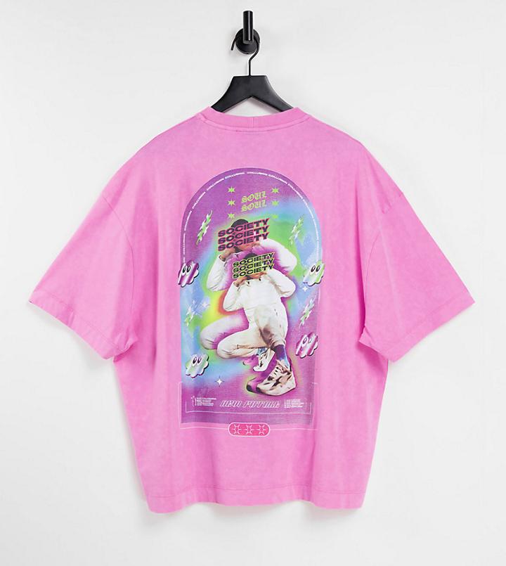 Collusion Oversized T-shirt With Print In Pink