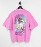 Collusion Oversized T-shirt With Print In Pink