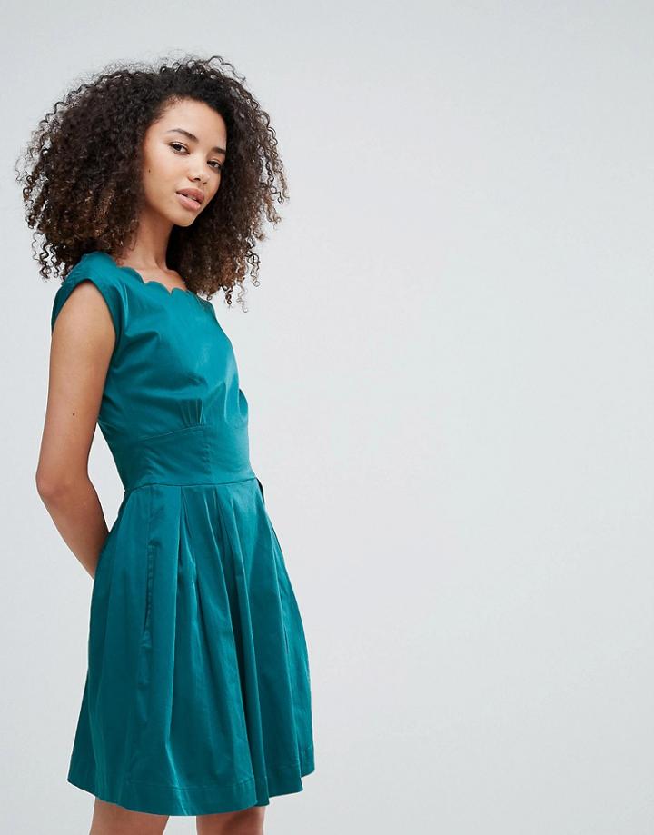 Louche Julita Scallop Dress - Green