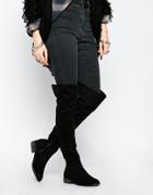 Truffle Collection Orla Over The Knee Boots - Black Micro