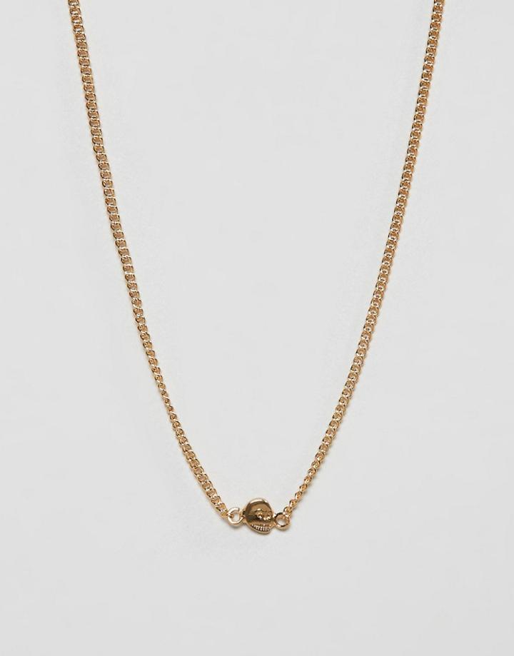 Cheap Monday Mini Skull Necklace - Gold