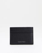 Calvin Klein Cardholder With Texture In Black