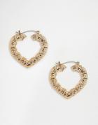 Glamorous Gold Oversized Bamboo Heart Hoops