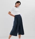 Asos Design Tall Culotte With Origami Waist-green
