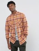 Asos Oversized Orange Check Shirt - Orange