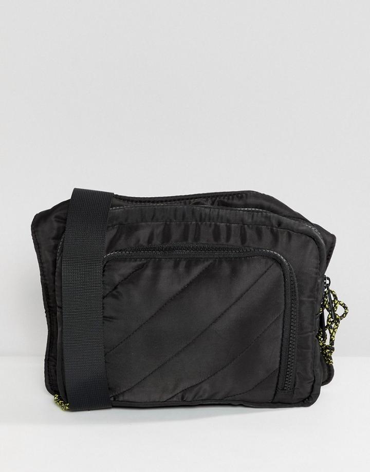 Asos Design Quilted Cross Body Bag - Black