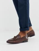 Silver Street Leather Metal Bar Loafer In Brown - Brown