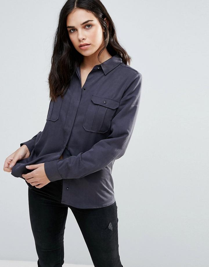 Dex Denim Shirt With Front Pockets - Blue