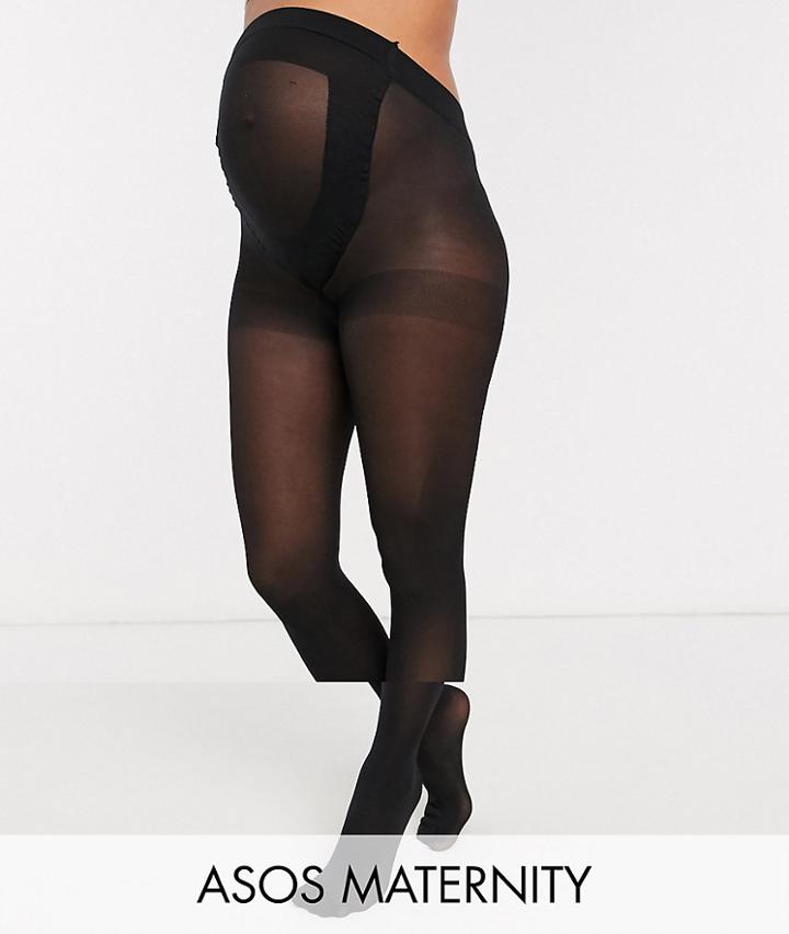 Asos Design Maternity 2 Pack 50 Denier Black Tights In New Improved Fit