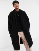 Asos Design Extreme Oversized Duster In Black Borg