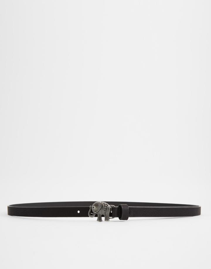 Asos Elephant Skinny Belt - Black