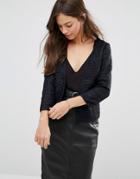 Only Maggie Crochet Cropped Jacket - Dark Navy