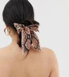 My Accessories London Snakeskin Print Tie Scrunchie - Multi