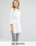 Vero Moda Tall Longline Tie Front Shirt - White