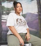 Asos Design Curve T-shirt With National Park Graphic In Ice Heather-grey