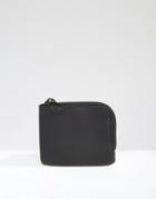 Asos Zip Around Wallet In Faux Leather - Black