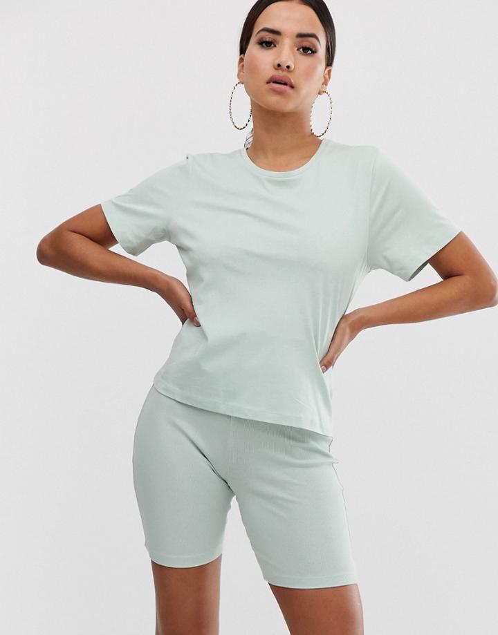 Asos Design T-shirt & Rib Legging Short Pyjama Set - Multi