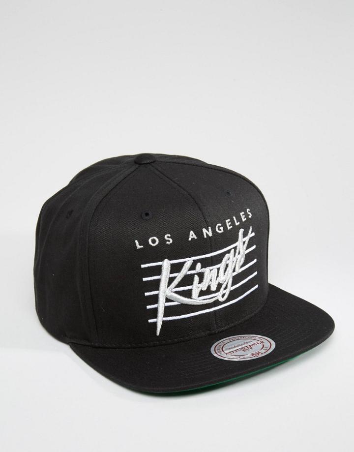 Mitchell & Ness Snapback Cap Cursive Script La Kings - Black