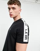 Le Breve Lounge T-shirt In Black With White Tape - Part Of A Set