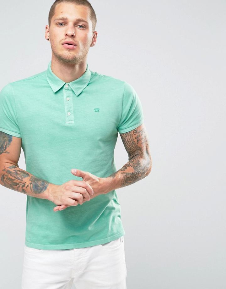 Scotch And Soda Dyed Polo Shirt - Green