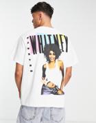 Pull & Bear Whitney Houston Back Print T-shirt In White