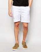 Asos Stretch Slim Chino Shorts With Rips In White - White