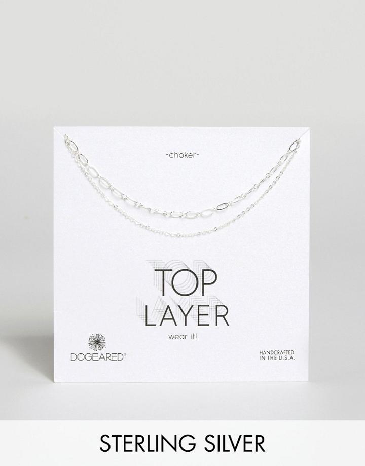 Dogeared Sterling Silver Double Chain Choker Necklace - Silver