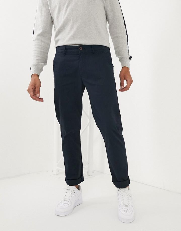 Farah Elm Slim Fit Chino Twill Pants In Navy