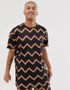 Liquor N Poker Two-piece T-shirt With Zig Zag Stripe-orange