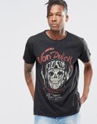 Von Dutch T-shirt With Skull Print - Black